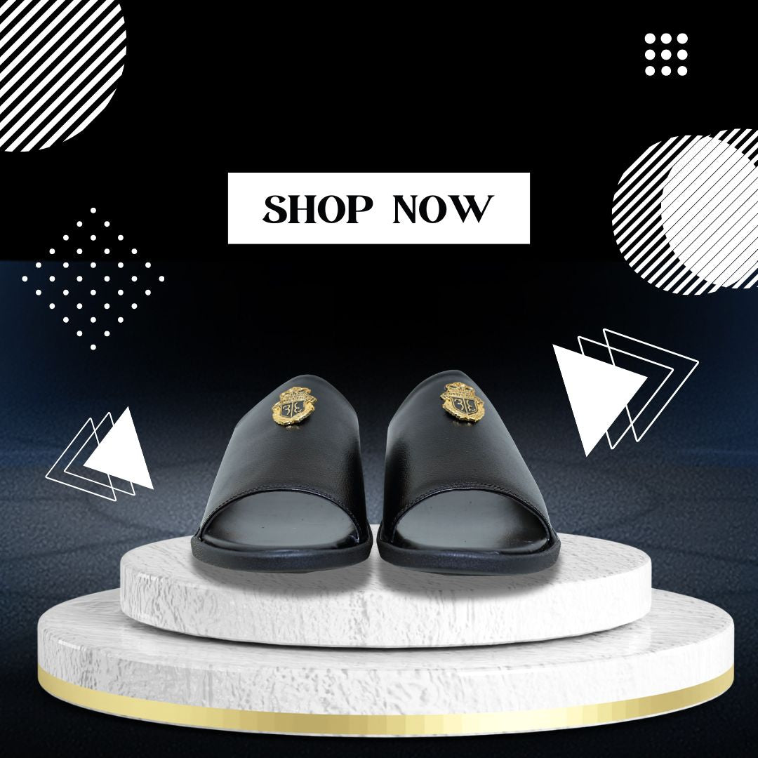 Men Black Formal Slippers