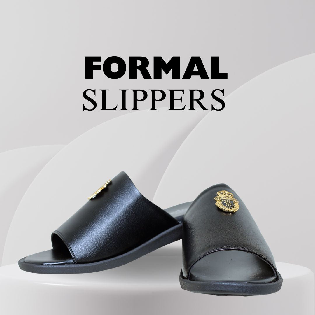 Men Black Formal Slippers